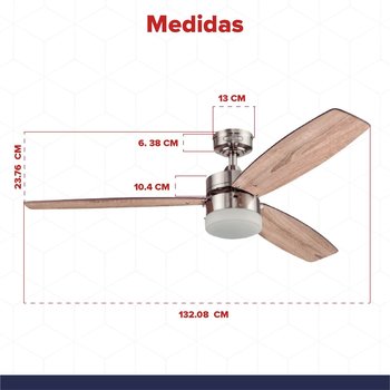 Ventilador De Techo Eliseo Coolfan Luz Led Control Cadena