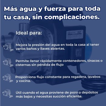 Bomba Centrífuga Tipo Jet 1.3 hp Altamira Villarreal 110 V