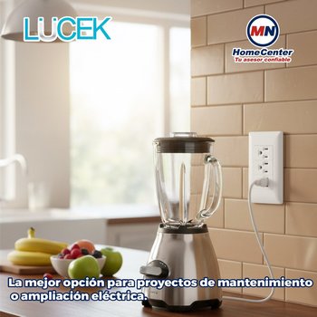 Placa 3 Contactos Polarizados Lucek Blanco modelo BA08B