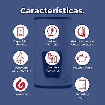 Calentador Depósito Eléctrico 40 L Calorex Vattium 120-127v