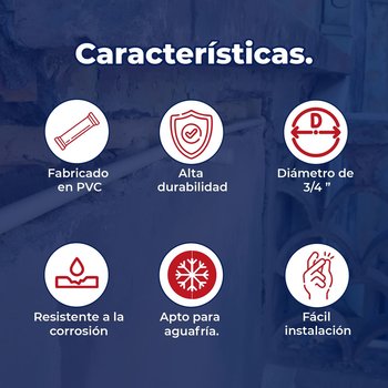 Tubo Pvc Hidráulico Cementado 3/4 Cedula 40 6 m