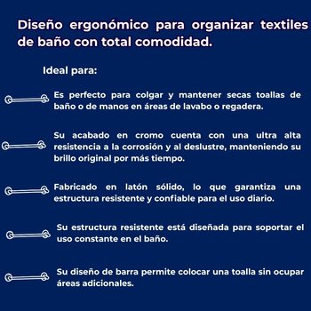 Toallero de Barra Para Baño Helvex Clásica II 205