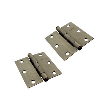 Bisagra Cabeza Plana Sin Balero Latón Antiguo Dexter