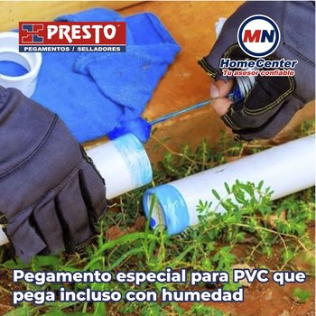 Pegamento PVC Presto Wet Blue Para condiciones Humedas1/8 118 ml