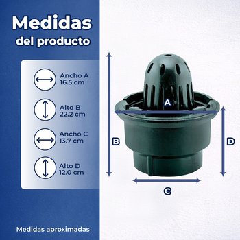 Coladera de Cúpula para Azotea Helvex 444