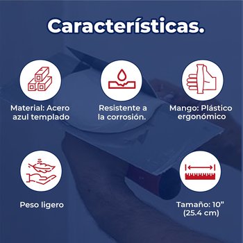 Espátula Mango Plástico Labeled 10 pulg Acero Azul Panel Rey