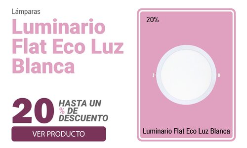 LUMINARIO FLAT ECO BLANCO 9" LED 18W LUZ BLANCA