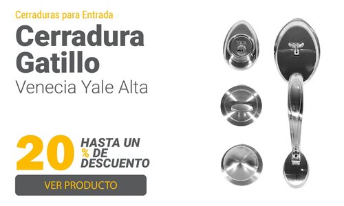 Cerradura de Gatillo Venecia Yale Alta Seguridad Cromo Mate