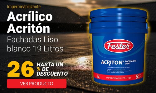 Impermeabilizante acrílico Acritón Fachadas Liso blanco 19 l