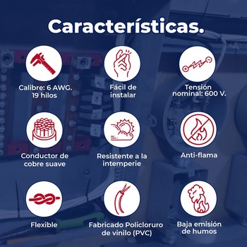 Cable de Cobre Eléctrico Negro Indiana 100 M CAL 6 THW-LS