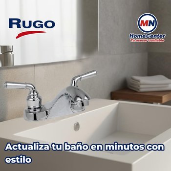 Llave Mezcladora para Lavabo 4” cierre de 90° Rugo Maneral Pekín