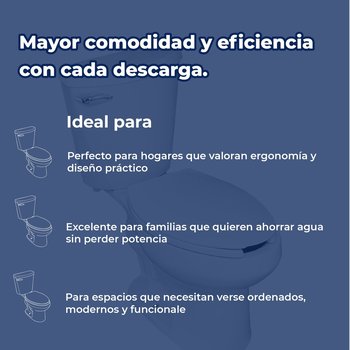 Sanitario Alargado Blanco Austral de Palanca Helvex 3.8 L