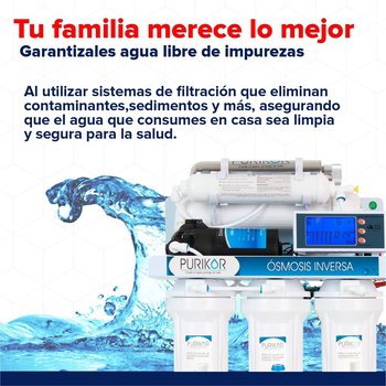 Sistema De Filtración Agua Ósmosis Inversa 6 Pasos Purikor