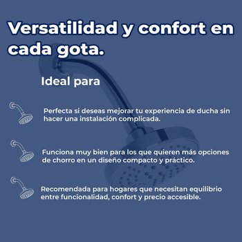 Regadera Redonda 5 pulgadas 3 Tipos de Chorro Helvex H-3300