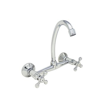 Llave Mezcladora 8" a Pared Para Fregadero Rugo Maneral Cruceta