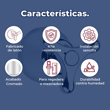 Llave Maneral Para Regadera Ática Helvex Grande Cromo C-59