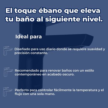 Llave Monomando Para Lavabo Piazza Ébano Helvex PIA-100-EB