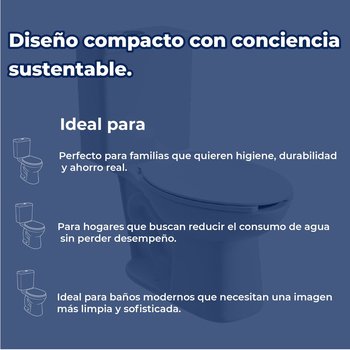 Sanitario WC Alargado Compacto Blanco Sustenta 2.5 L Helvex