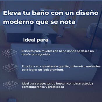 Lavabo de Sobreponer Helvex con una perforación y con rebosadero