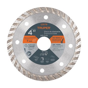 Disco Diamante Truper Rin Turbo 4 pulg