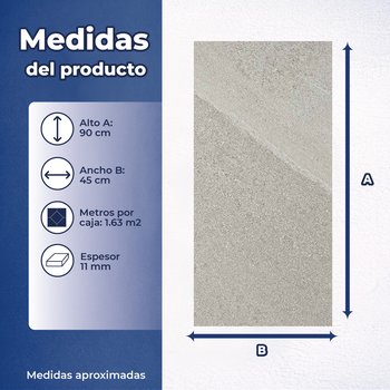 Piso Piamont Gris Cesantoni 45x90 cm Rectificado