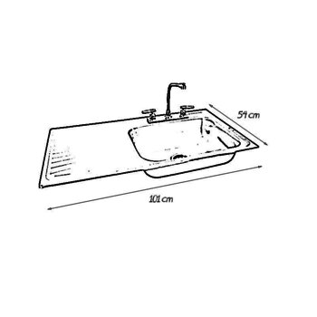 Fregadero K101 marca Eb Técnica 101 x 54 cm Acero Inoxidable
