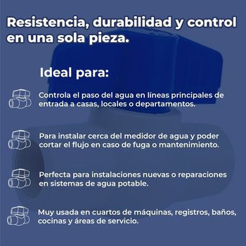 Válvula de Esfera CPVC 1 Pulgada (25 mm) para Sistemas de Agua