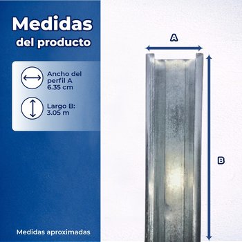 Poste de Viga Calibre 20 6.35X3.05 M