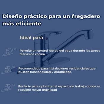 Llave Monomando Para Fregadero al Piso 8" Con Cubierta Rugo