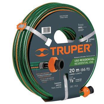 Manguera Reforzada 3 Capas Truper 20 m