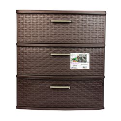 Cajonera Plástica 3 Niveles 40X55X61 CM Color Marrón