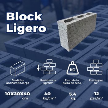 Block Ligero 10X20X40 CM