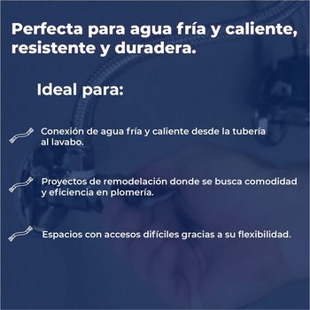 Manguera Para Lavabo Flexible FulidMaster ½ x ½ x 50 cm