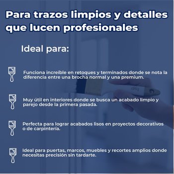 Brocha Premium de Cerda Natural y Poliéster BYP 2" Pulgadas