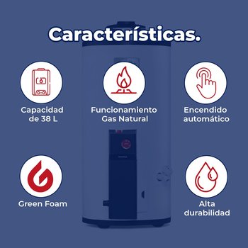 Calentador Deposito Calorex Maximus 38 L Gas Natural 1 Servicio
