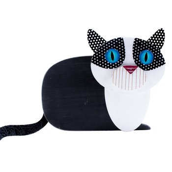 Figura decorativa mascota Tuxedo Cat 26 cm