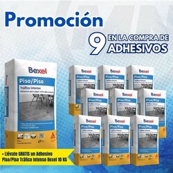 Paquete 9+1 Adhesivo Piso/Piso Tráfico Intenso Bexel 10 KG