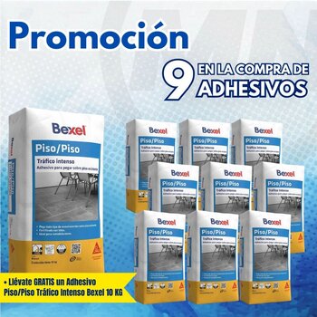 Paquete 9+1 Adhesivo Piso/Piso Tráfico Intenso Bexel 10 KG