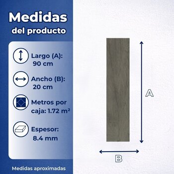 Piso Gray Emblem Daltile Rectificado 20X90 1.72 M2 EM03R