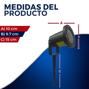 Luminario reflector 4 pulgadas negro aluminio con estaca