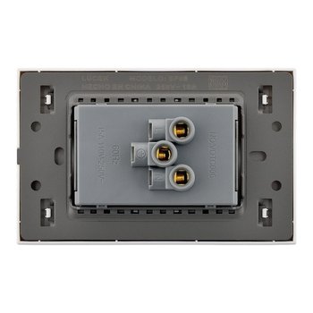 Placa Contacto Doble Lucek Flat Plata