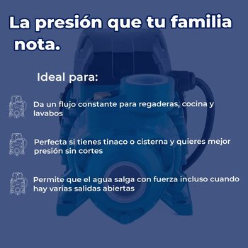 Bomba periférica 1 HP antibloqueo alt max 75 mtrs 127 V