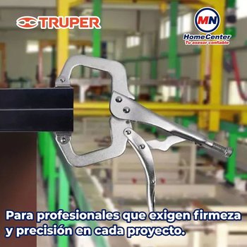 Pinza de presión 11" tipo "C" con mordaza autoajustable Truper