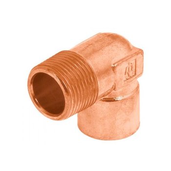 Codo Cobre Rosca Exterior 90 x 25 mm 1