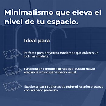 Lavabo Rectangular Marcus Bajo Cubierta con Rebosadero Helvex