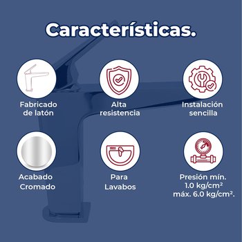 Llave Monomando Para lavabo corto sin contra Spiga cromo Helvex