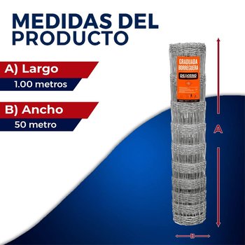 Malla Borreguera DeAcero 1.0 x 50 M Calibre 14.5