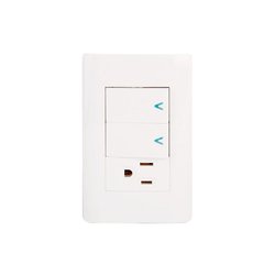 Placa 2 Apagadores Sencillos 1 Contacto Lucek Blanco BA19B