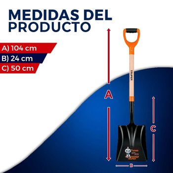 Pala Truper T-2000 Cuadrado Puño Y Mango 29-½ pulg
