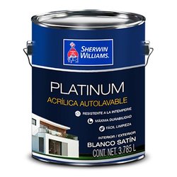 Pintura vinil acrílica satinada platinum blanco 3.78L